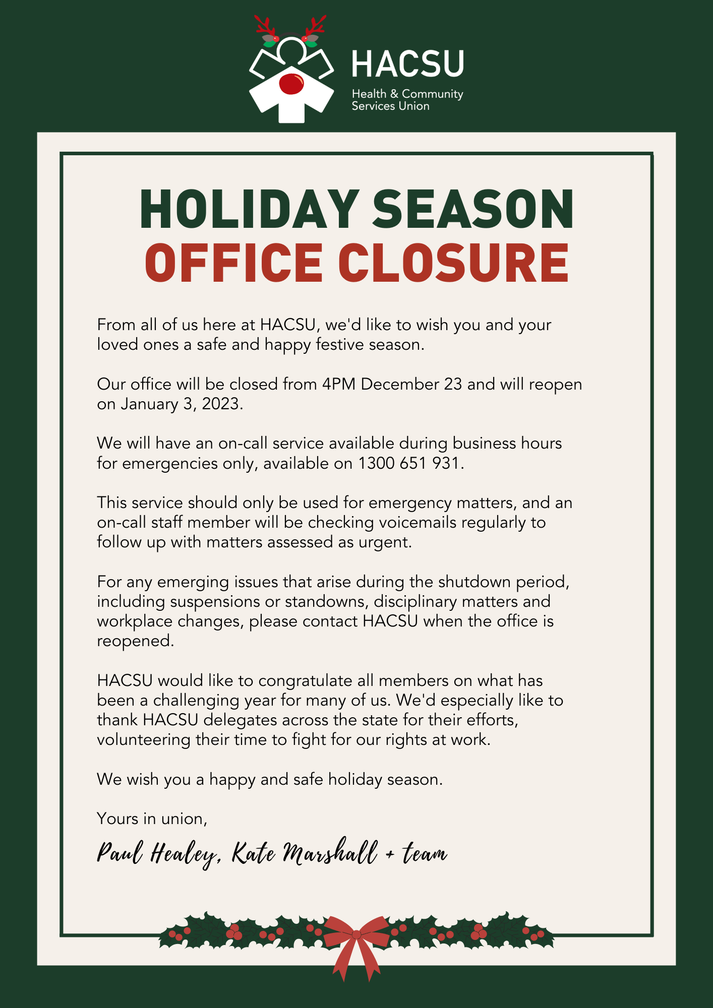 2022-12 Christmas HolidaySeason Shutdown
