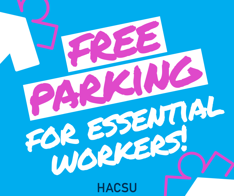 free parking for essential workers!