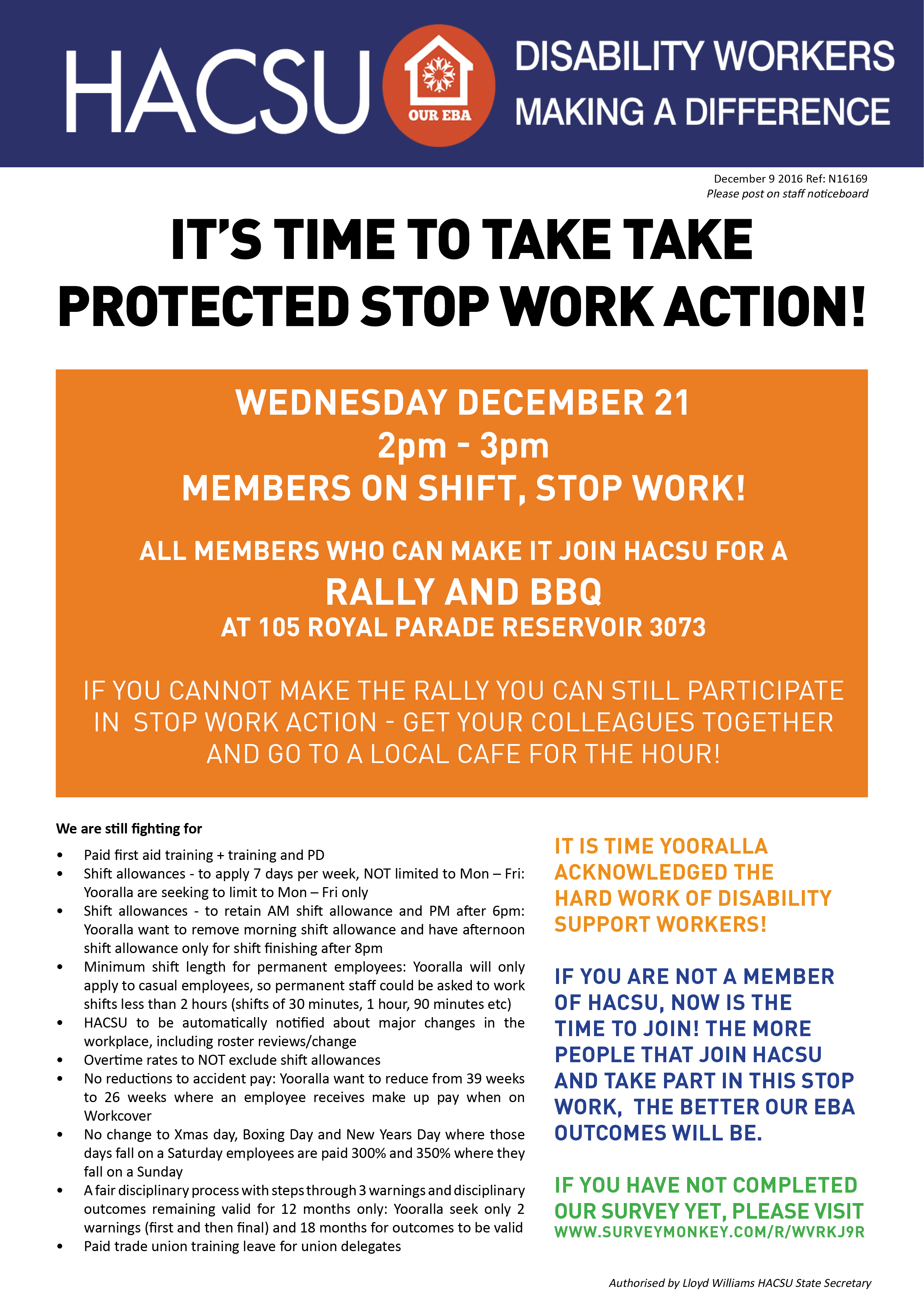 December stop work notice
