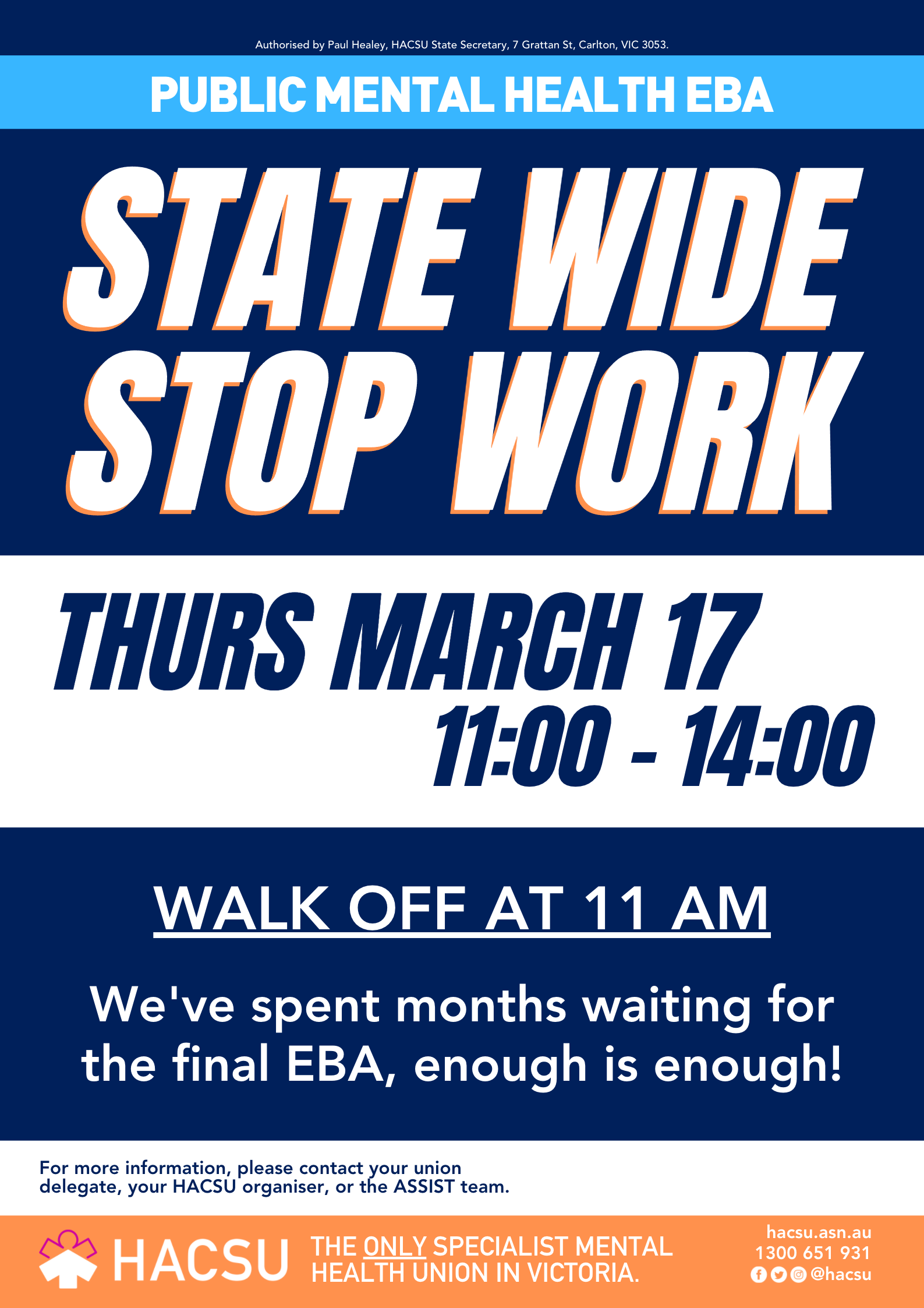 Statewide stop work poster for regional services